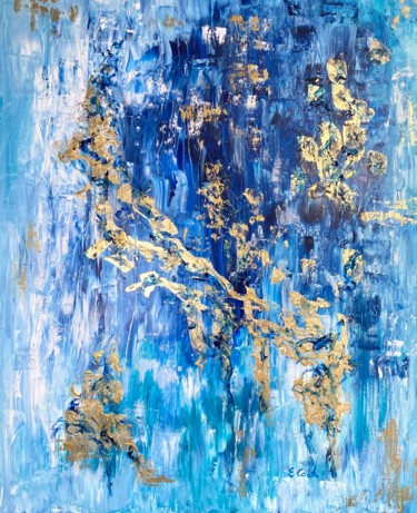 Gold Slivers on Blue Hues